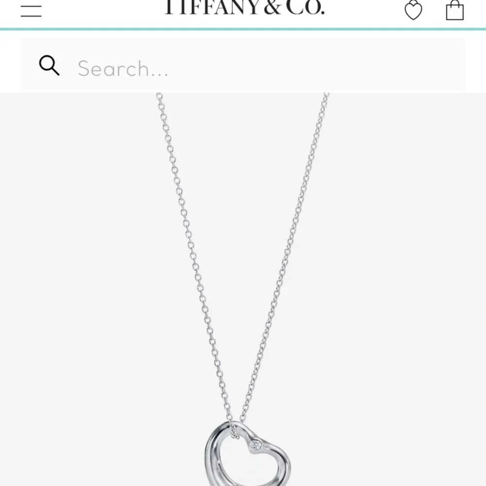 SOLD: Tiffany & Co Elsa Peretti Open Heart Diamond Necklace - Picture 2 of 11